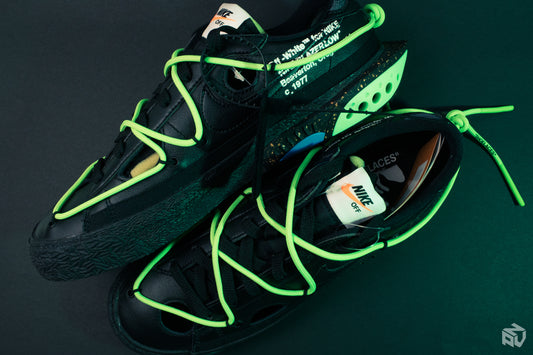 Off-White x Nike Blazer Low Black Electro Green - Moderno, criativo e genial